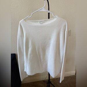 DKNY Pure White Fleece Top